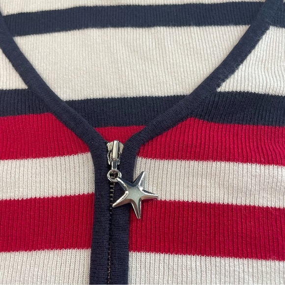 C. J. Banks by Christopher and Banks 2X Red White and Blue Sweater with Star Zip - Picture 8 of 10